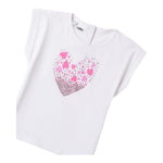 I Do T-Shirt Girocollo Tinta Unita con Stampa per Bambina 4B519 BIANCO I DO 
