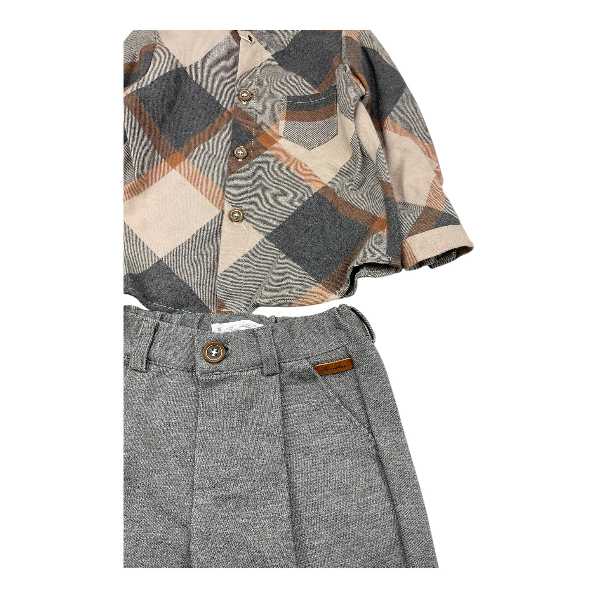 BARCELLINO completo 2 pezzi camicia-pantalone Grigio per Neonato 4676 GRIGIO BARCELLINO 