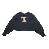 MOSCHINO felpa tinta unita girocollo con stampa Nero per Bambina HDF06E NERO MOSCHINO 