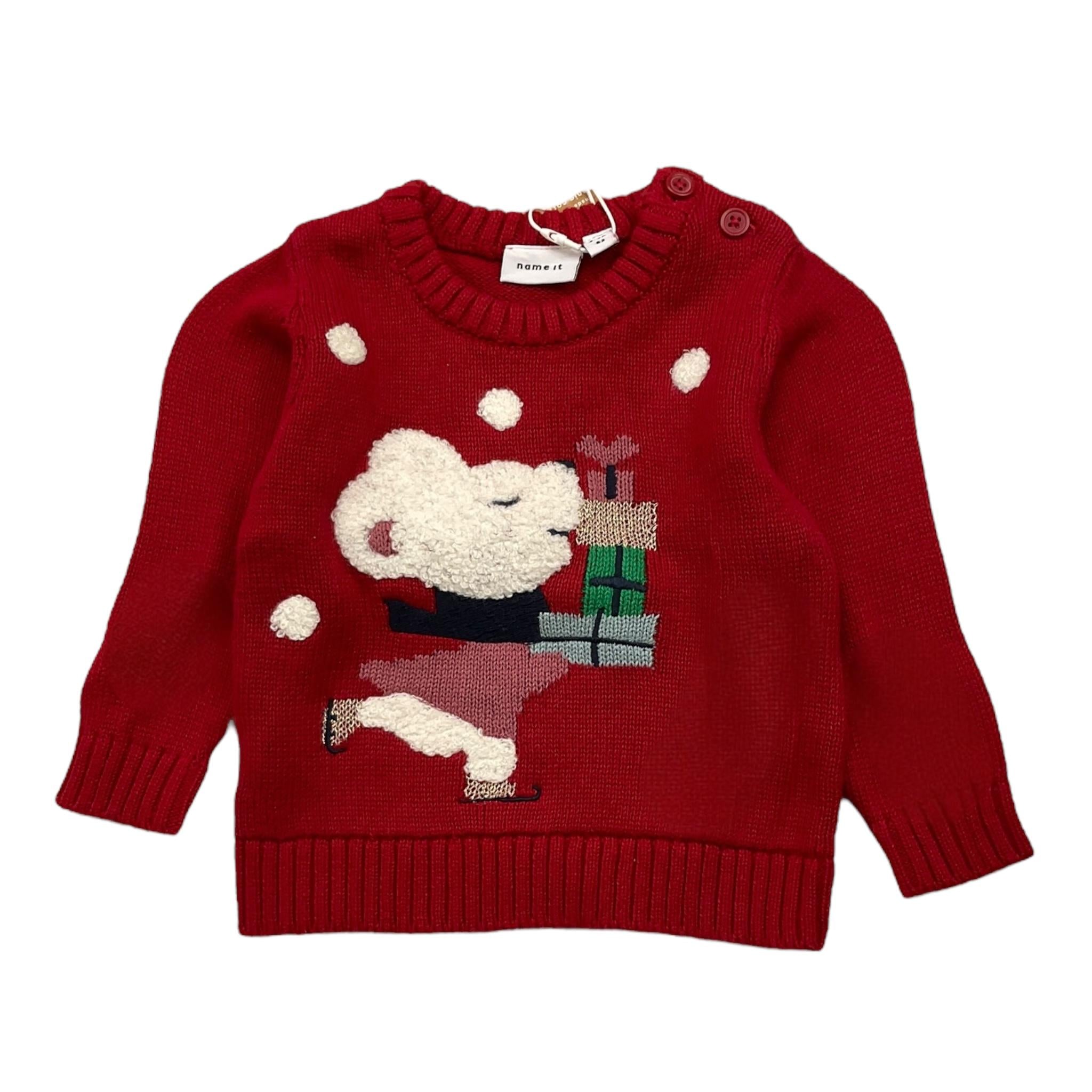 NAME IT maglia girocollo tinta unita con stampa Rosso per Neonato 13195704 ROSSO NAME IT 