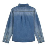 Guess Camicia In Denim Tinta Unita Manica Lunga per Bambino L5RH05D5K80 AZZURRO GUESS 