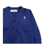 TRUSSARDI cardigan tinta unita con logo Blu per Neonato TIA25021 BLU TRUSSARDI 