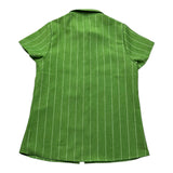 Daniele Alessandrini Solid Color Shirt Half Sleeve With Green Striped Pattern For Newborn