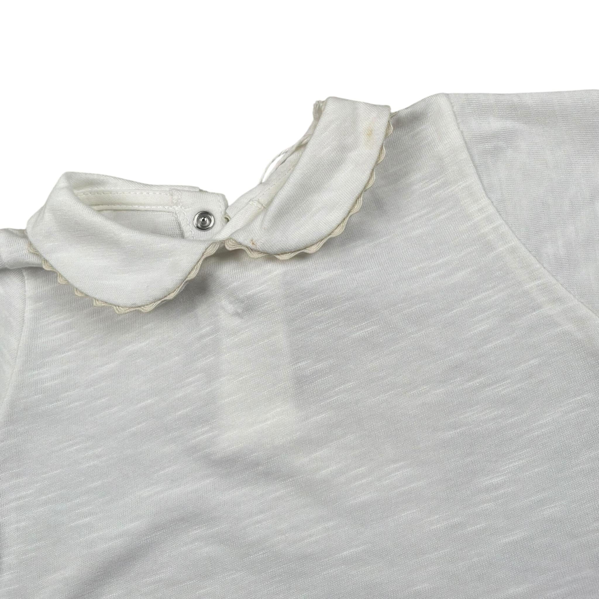 Lalalu' T-Shirt Tinta Unita con Colletto per Neonata TSL11P BIANCO LALALU' 