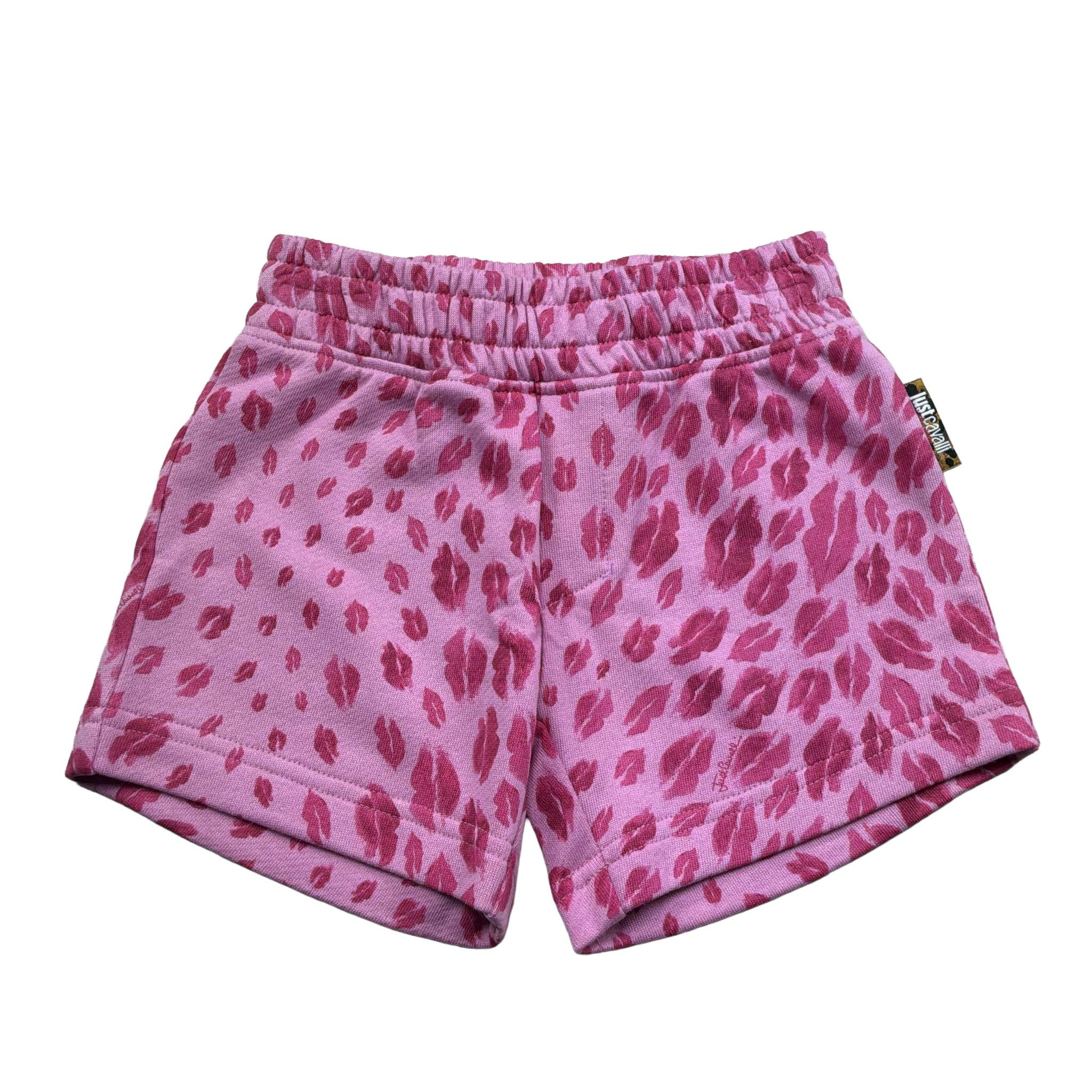 Just Cavalli Short Tinta Unita con Stampa Baci per Neonata JIP26009SHN ROSA JUST CAVALLI 