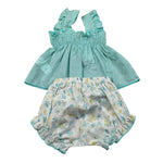 Calamaro Completo 2 Pezzi Camicia-Culotte per Neonata 11120 VERDE ACQUA CALAMARO 