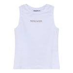 Patrizia Pepe Canotta Tinta Unita con Brillantini per Bambina 7M0813 BIANCO PATRIZIA PEPE 