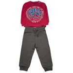 GUESS completo 2 pezzi felpa-pantalone bicolore Fuxia/grigio per Neonata N4YG08AKA6R3 FUXIA/GRIGIO GUESS 