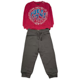 GUESS completo 2 pezzi felpa-pantalone bicolore Fuxia/grigio per Neonata N4YG08AKA6R3 FUXIA/GRIGIO GUESS 