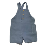 Yoedu Baby Boy Solid Color Button Down Overalls Blue