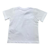 Cesare Paciotti Crew Neck T-Shirt Solid Color with Contrast Print White for Newborns