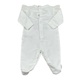Nanan Tutina tinta unita con Ricami Bianco per Neonata E24418 BIANCO NANAN 