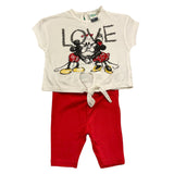 Kangaroo Complete 2 Piece T-Shirt-Leggings White/Red for Baby Girl