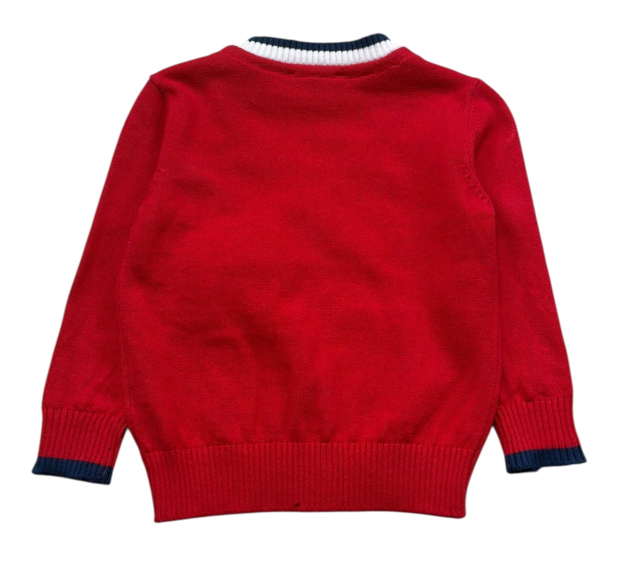 Trussardi Cardigan Tinta Unita Scollo A V per Neonato TIP26007CD ROSSO TRUSSARDI 