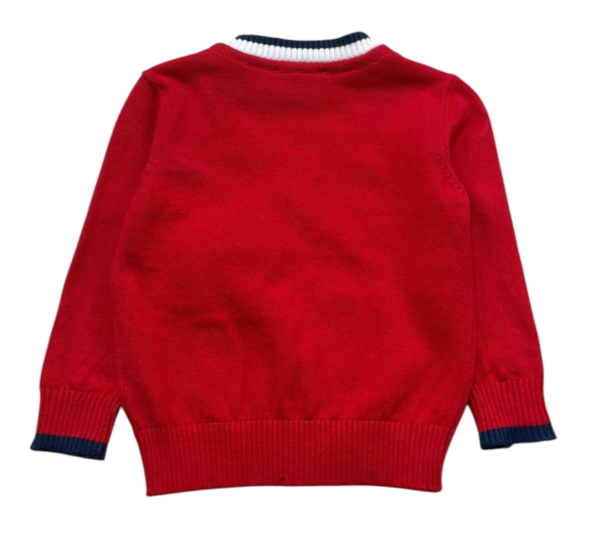 Trussardi Cardigan Tinta Unita Scollo A V per Neonato TIP26007CD ROSSO TRUSSARDI 
