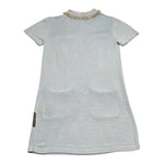 John Richmond Abito Tinta Unita con Colletto E Brillantini per Bambina RGP26187VE AZZURRO JOHN RICHMOND 