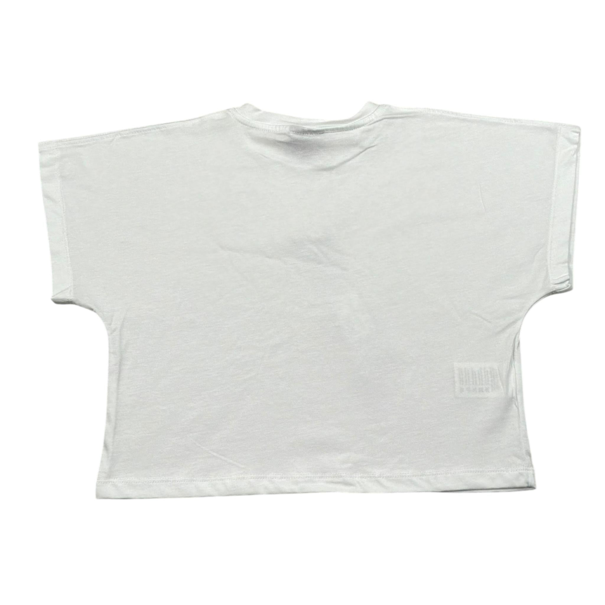 Disclaimer T-Shirt Girocollo Tinta Unita con Stampa E Brillantini per Bambina 25EDK58552 BIANCO DISCLAIMER 