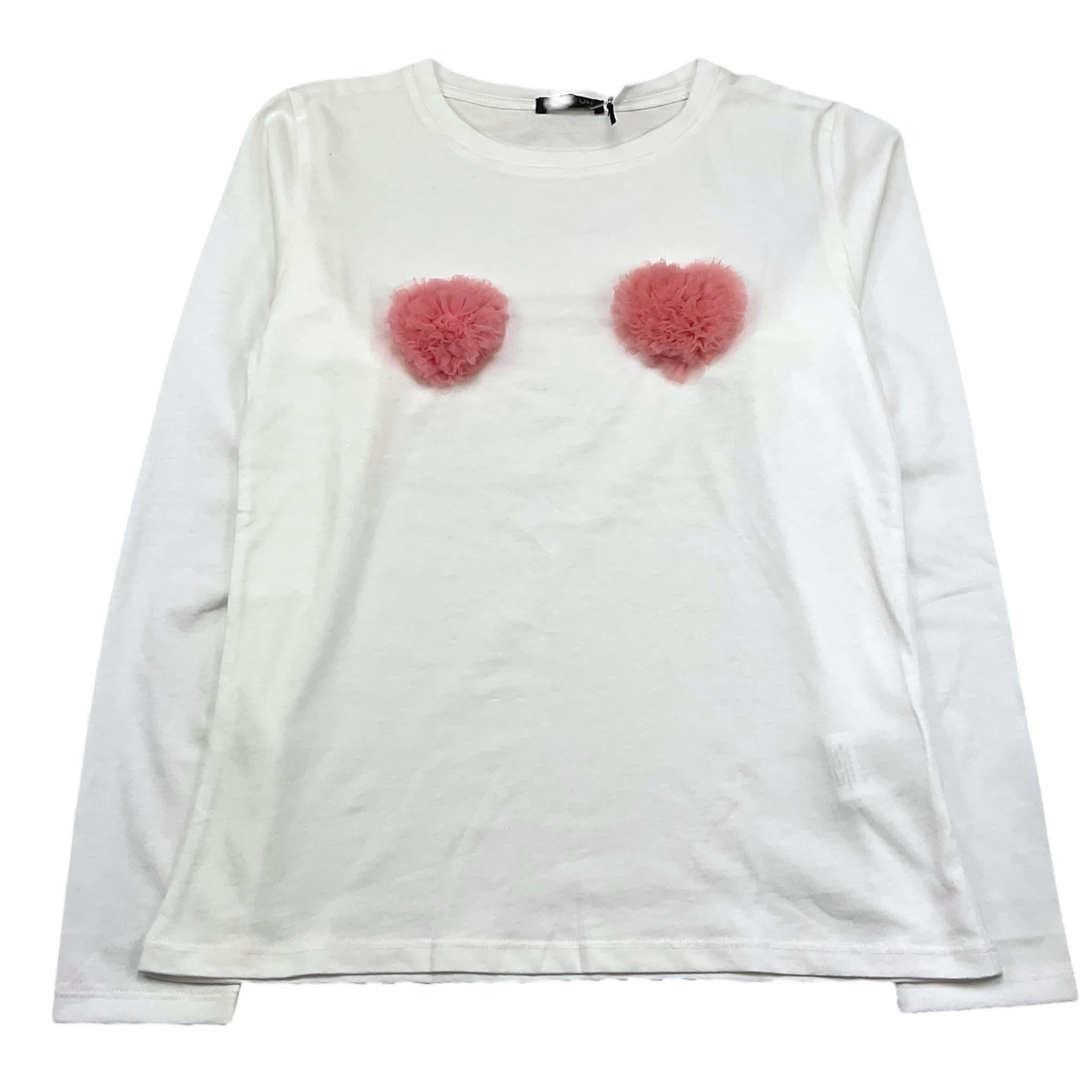 FUN & FUN shirt girocollo tinta unita con pon pon in contrasto Bianco per Bambina FCJTS00018 BIANCO FUN & FUN 