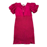Marc Ellis Girls' Fuchsia Logo Print Half Sleeve Dress