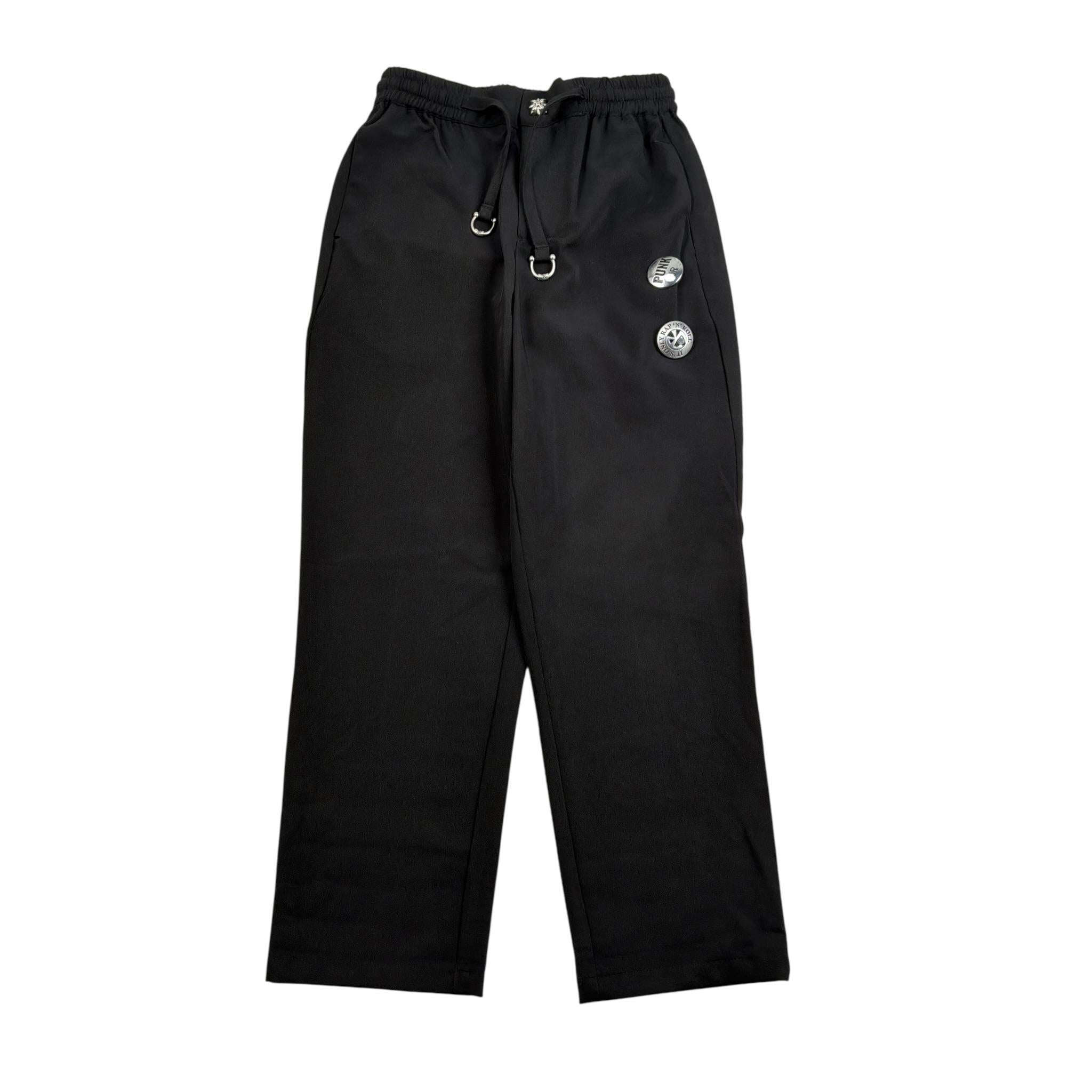 John Richmond Pantalone tinta unita con Elastico In Vita Nero per Bambino RGP23039PA NERO JOHN RICHMOND 