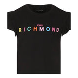 John Richmond Abito Tinta Unita con Stampa per Bambina RGP25159VE NERO JOHN RICHMOND 