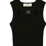 Twinset Canotta Tinta Unita con Logo per Bambina 251GJ3413 NERO TWINSET 