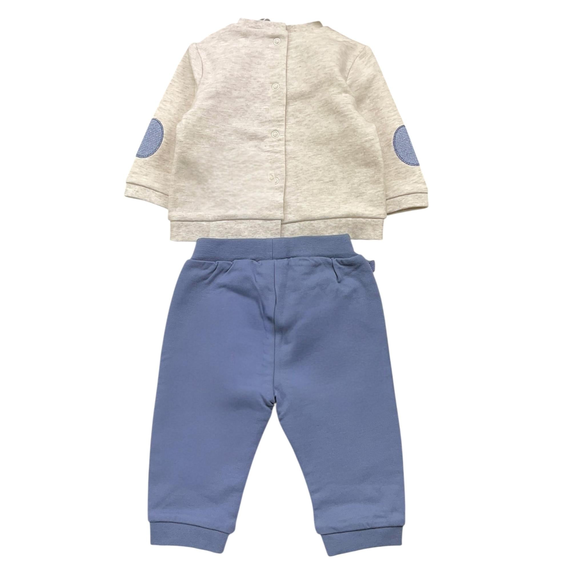 MAYORAL completo 2pz felpa-pantalone bicolore Beige/blu per Neonato DJDO BEIGE/BLU MAYORAL 