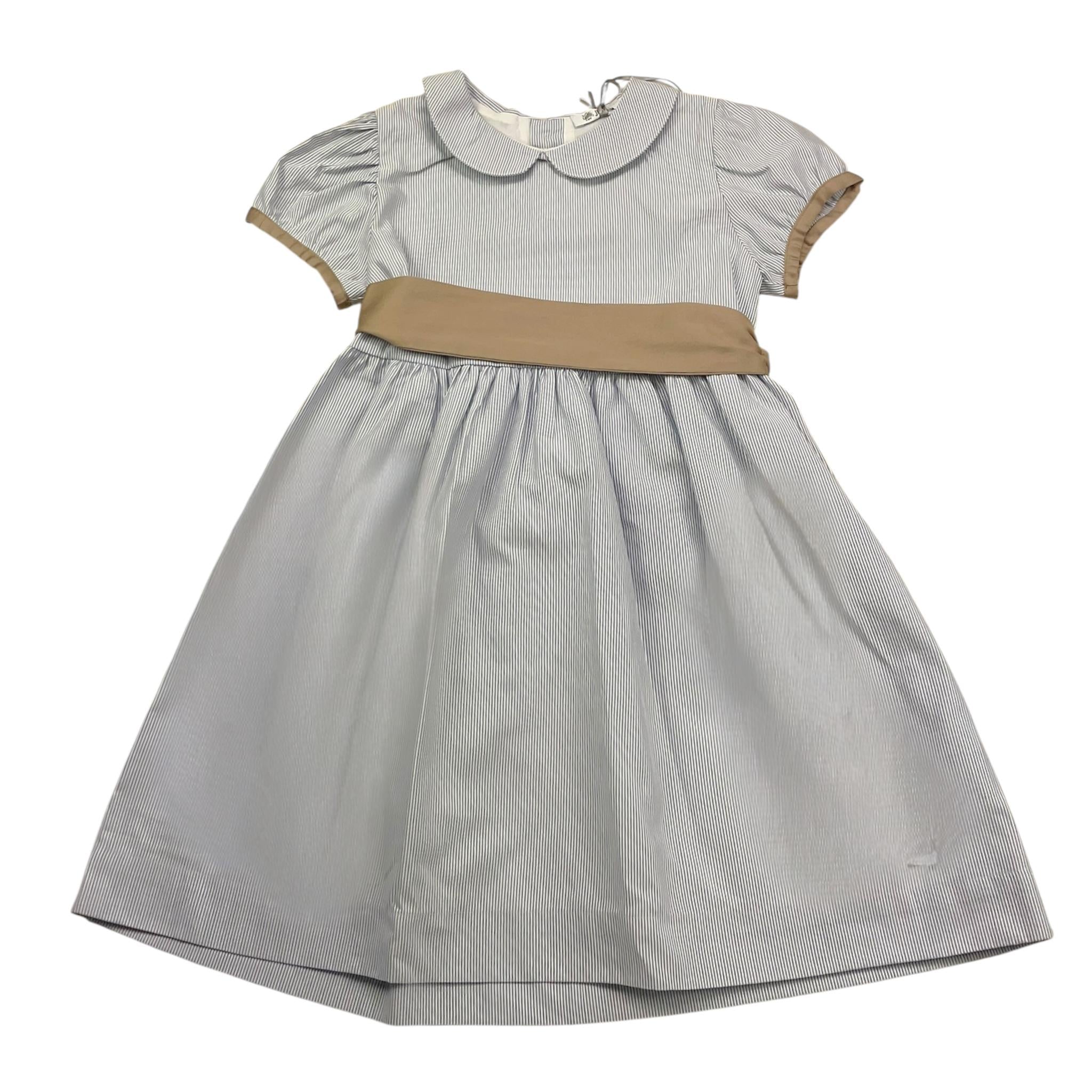 Jesvrvm Abito Mezza Manica Tinta Unita con Fantasia A Righe per Bambina IRIS BIANCO JESVRVM 