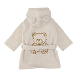 MOSCHINO accappatoio tinta unita con stampa Bianco per Bambino MUX04XLGA20 BIANCO MOSCHINO 