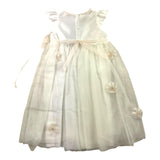 La Stupenderia Solid Color Ceremony Dress With Armholes And White Tulle For Newborn