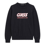 Guess Maglia Tinta Unita Girocollo con Stampa per Bambino L5RR01Z2BBO NERO GUESS 