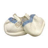 La Stupenderia Plain Color Slippers With Contrasting Trim Cream For Newborn