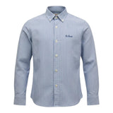 Saint Barth Camicia Manica Lunga Tinta Unita con Fantasia A Righe per Bambino 00946L AZZURRO SAINT BARTH 