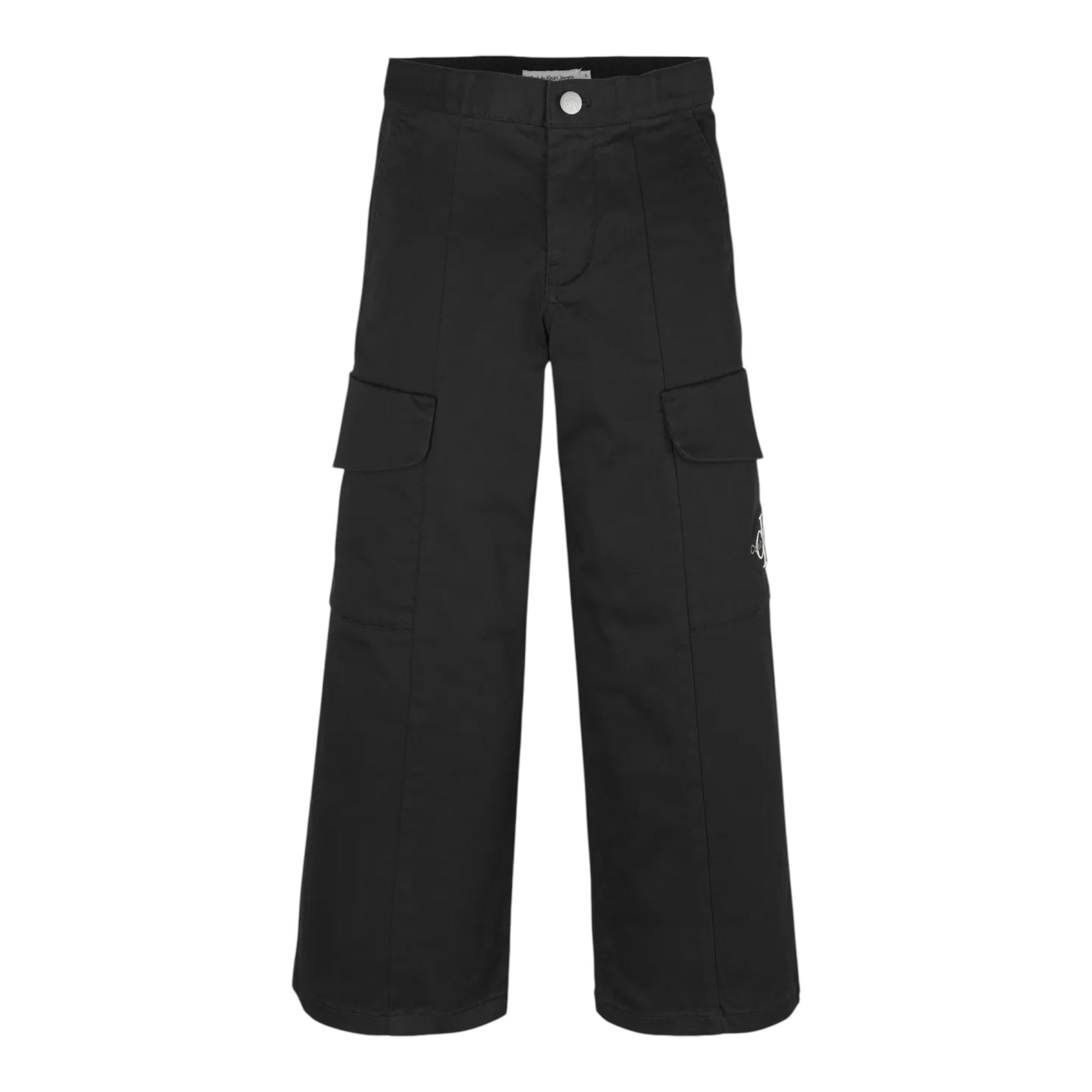 CALVIN KLEIN pantalone tinta unita con girovita regolabile Nero per Bambina IG0IG02513 NERO CALVIN KLEIN 
