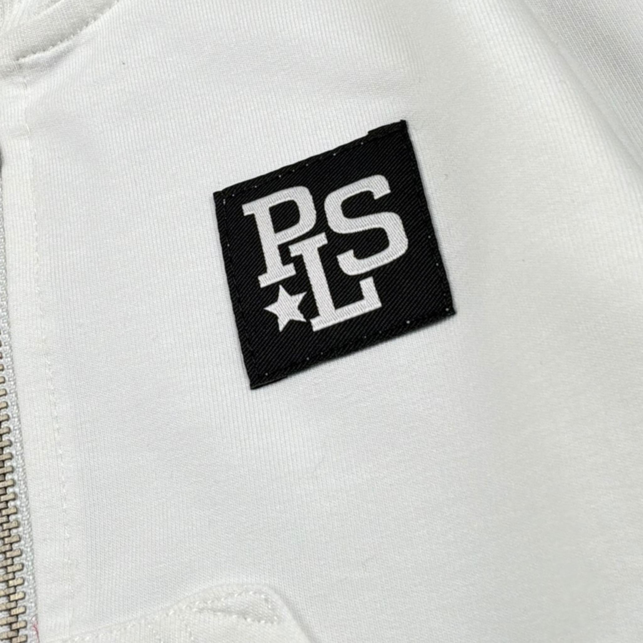 Please Felpa Tinta Unita con Zip E Stampa per Neonato LG28042B71 BIANCO PLEASE 