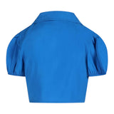 Marc Ellis Solid Color Half Sleeve Zip Up Shirt Cobalt For Girls