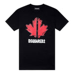 Dsquared2 T-Shirt Girocollo Tinta Unita con Stampa per Neonato DQ0702N NERO DSQUARED2 
