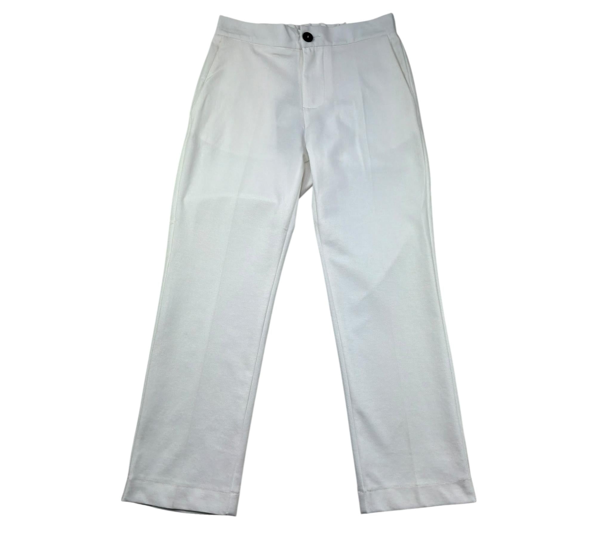 Paolo Pecora Pantalone Tinta Unita con Elastico In Vita per Bambino PP4199 BIANCO PAOLO PECORA 