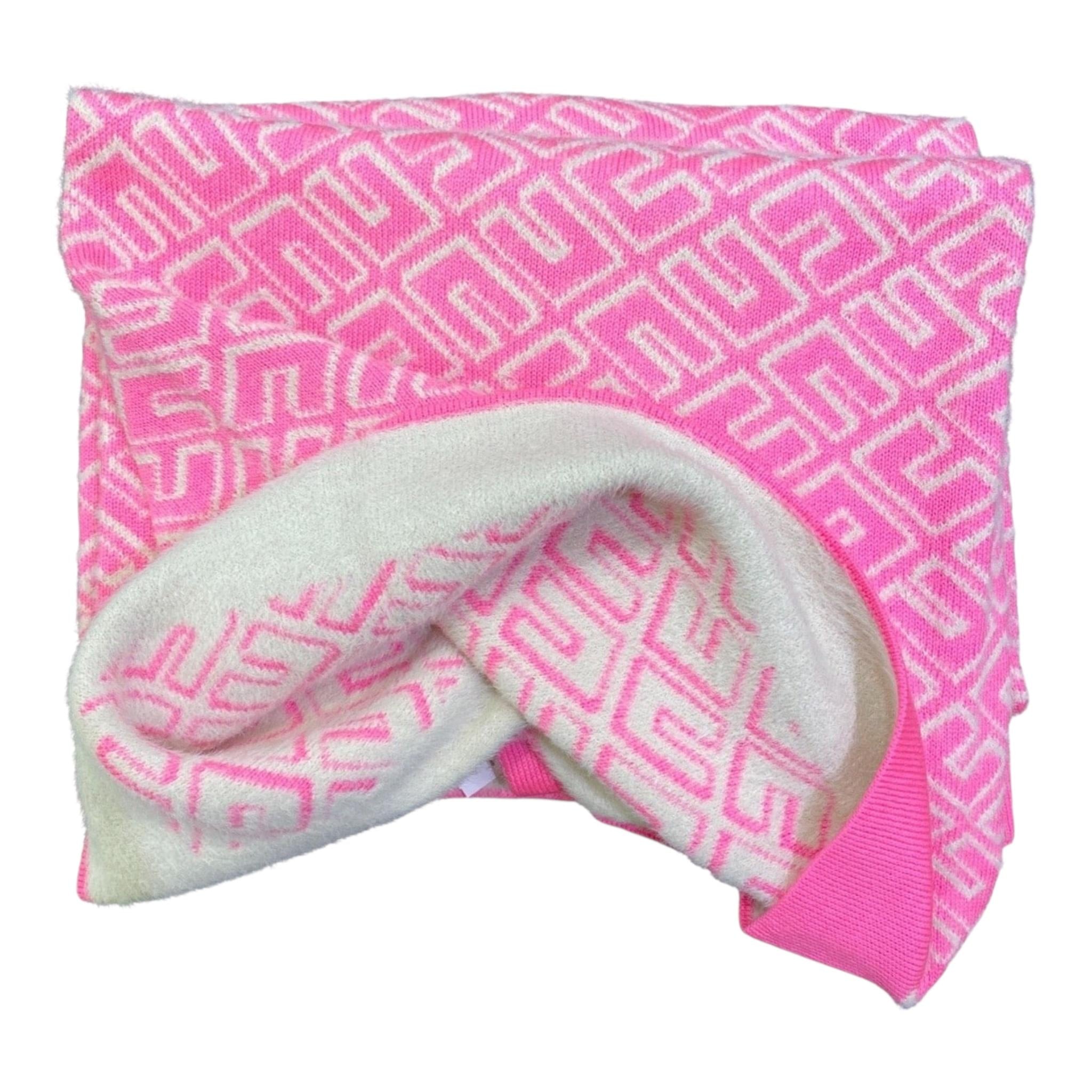ELISABETTA FRANCHI coperta bicolore cn loghi Rosa fluo per Neonata ENC049 ROSA FLUO ELISABETTA FRANCHI 