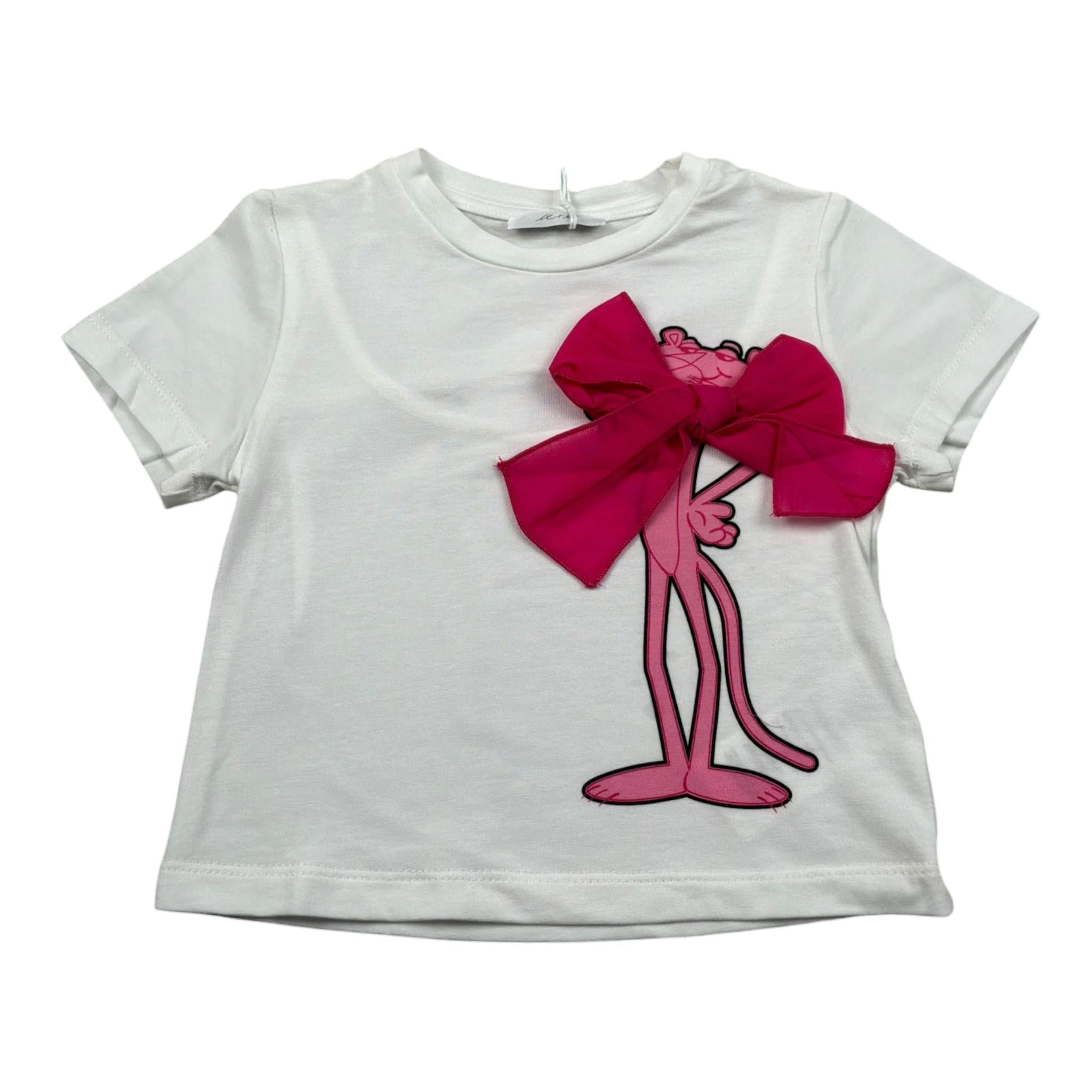 M+E' T-Shirt Girocollo Tinta Unita con Stampa per Neonata UE1389 BIANCO M+E' 