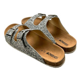 Colors Of California Solid Color Silver Glitter Slipper For Girls