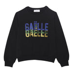 GAELLE felpa chiusa girocollo tinta unita con stampa glitterata Nero per Bambina 2741F00341XX NERO GAELLE 