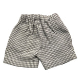 The Owl Bermuda Solid Color With Check Pattern And Elastic Waist White For Newborn