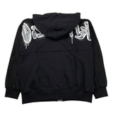 DISCLAIMER felpa con zip e cappuccio tinta unita con stampa Nero per Bambino 24IDK58243 NERO DISCLAIMER 