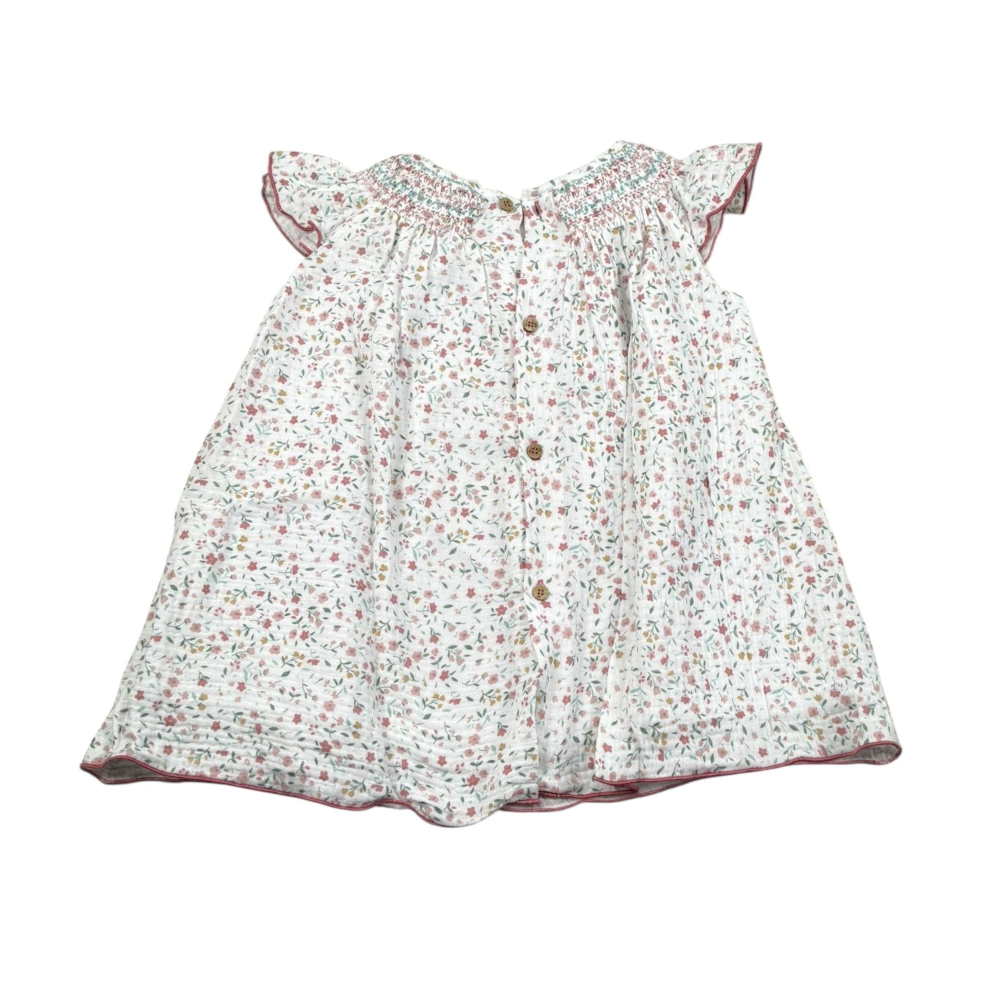 Babidu Abito Tinta Unita con Stampa per Bambina 90406J BIANCO BABIDU 