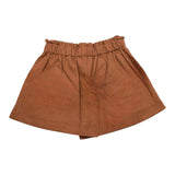 Mariuccia Short Solid Color With Elastic Waist Brown For Girls