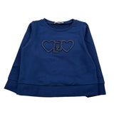 Liu Jo Felpa Chiusa Girocollo Tinta Unita con Logo per Neonata KA5014NX BLU LIU JO 