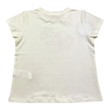 Alice Pi Solid Color Crew Neck T-Shirt with Contrast Print White for Girls