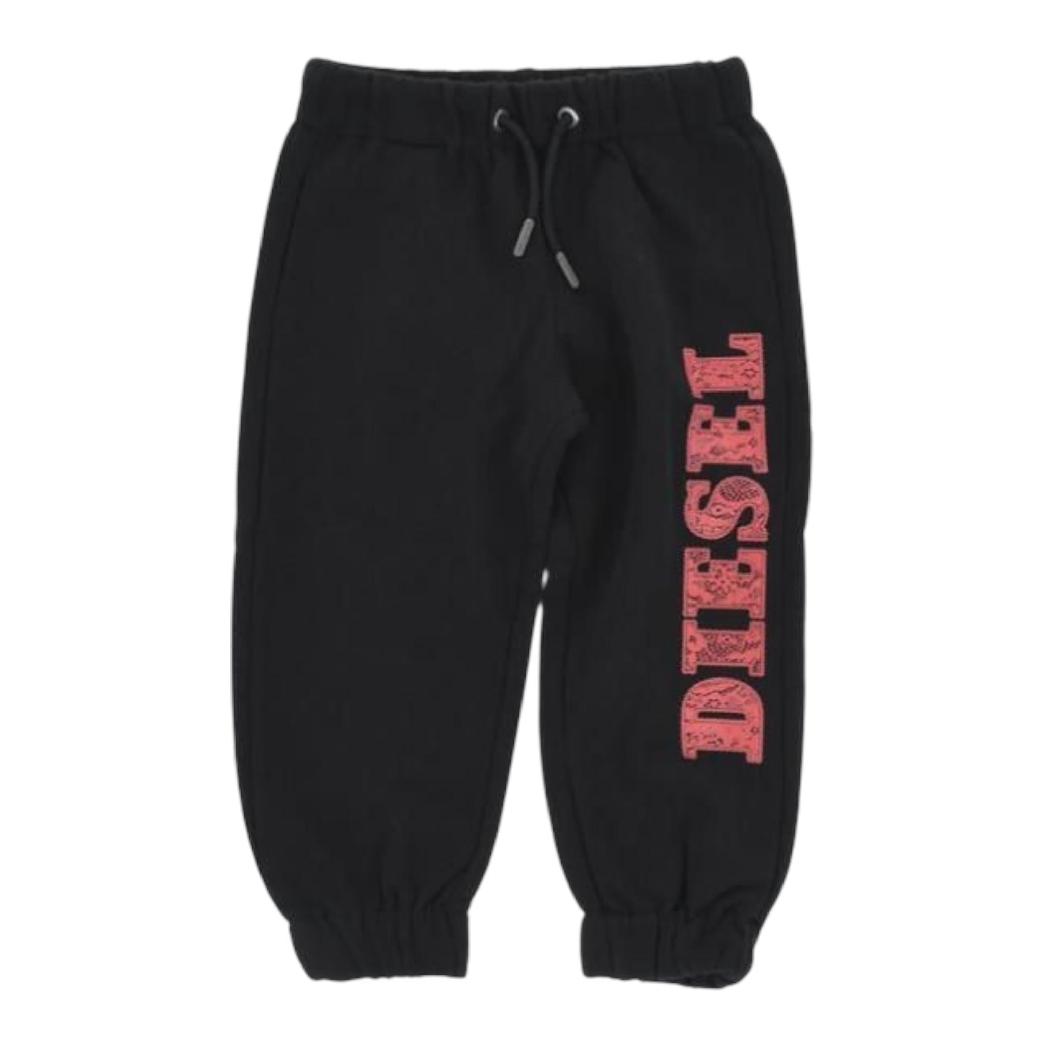 Diesel Pantalone Modello Tuta Tinta Unita con Logo per Bambino J01433 NERO DIESEL 