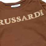 TRUSSARDI shirt girocollo tinta unita con stampa Marrone per Bambino TBA25044TS MARRONE TRUSSARDI 